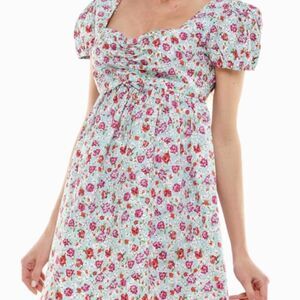 Planet Gold Womens Juniors 100% Cotton Mini Summer Floral Dress Size Small